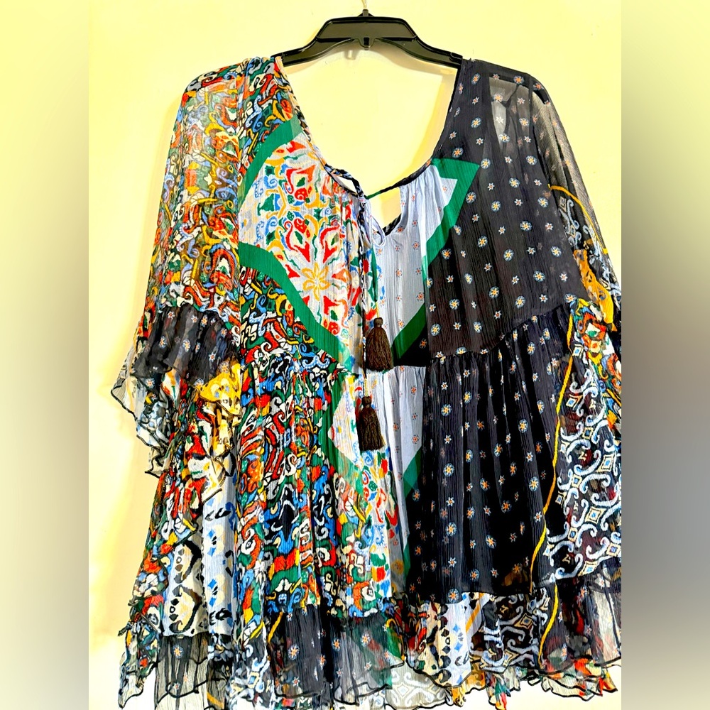 Johnny Was Bohemian silk top Worn twice. Sz Med